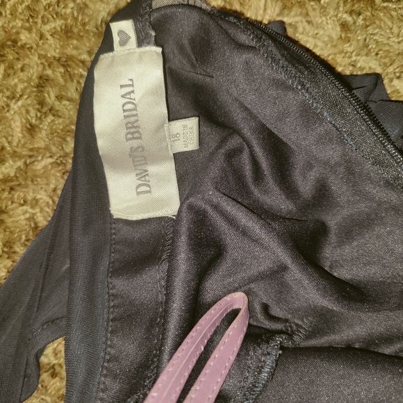 David's Bridal Formal Dress Navy Blue Size 18 Zip Back - Picture 6 of 8